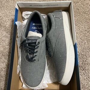 Men’s Brand New Sperry Gray Canvas Sneakers Size 12 Wide